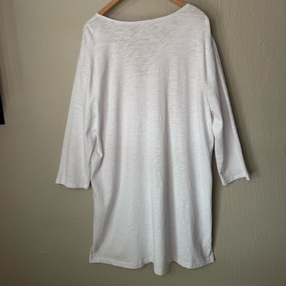 BODEN 100% Cotton White Knit Dress Tunic Beach Swim Cover Up Tassel Tie Size 18 - Picture 10 of 15